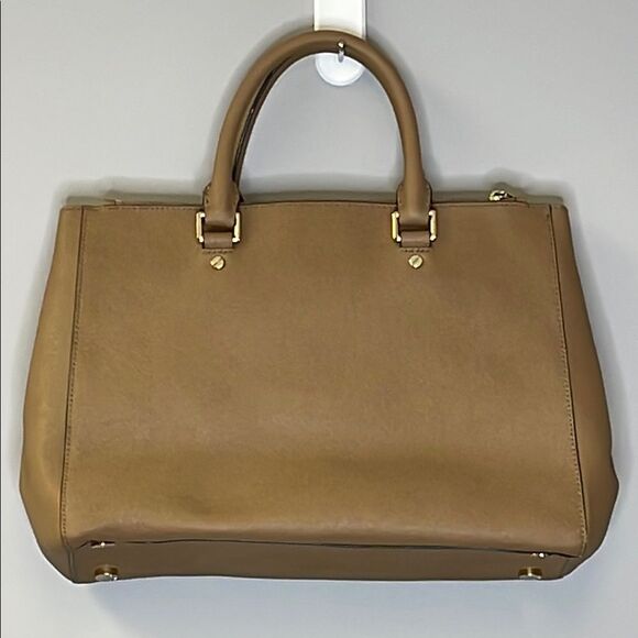 Michael Kors Saffiano LeatherTan Satchel with Gold Hardware - Picture 3 of 16